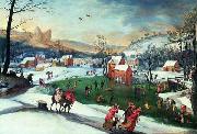 Gillis Mostaert Winter landscape with the flight into Egypt oil painting on canvas